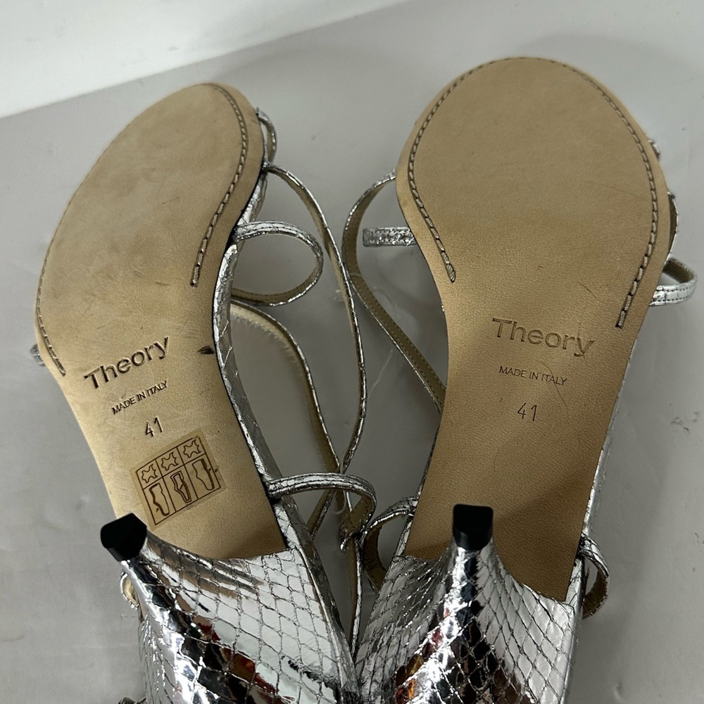 Theory 2” Kitten Heel Sling Back Python Print Sil… - image 5